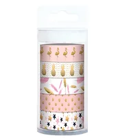URSUS Washi Tape Tropic Gold/Rosa - Detailfarbe: Rosa - Gold - Länge: 10 m - Set: Ja - Breite: 15 mm