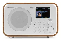 Audizio DAB+ Radio Milan Dunkelbraun/Silber - Radio Tuner: FM - DAB+ - Stromversorgung: Netzbetrieb - Akkubetrieb - Detailfarbe: Silber - Dunkelbraun - Ausstattung: Sleep-Timer - Display - Senderspeicher - Typ: Tischradio