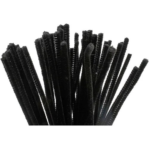 Creativ Company Chenilledraht 6 mm 50 Stück, Schwarz - Länge: 30 cm - Durchmesser: 6 mm - Detailfarbe: Schwarz - Drahtart: Chenilledraht
