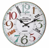 TFA Dostmann Wanduhr Vintage Kensington Ø 33.7 cm, Mehrfarbig - Form: Rund - Detailfarbe: Mehrfarbig - Uhrtyp: Analog - Funksignal: Nein - Funktionen: Zeit - Detailmaterial: Mitteldichte Holzfaserplatte (MDF)
