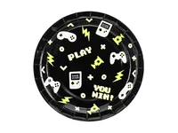 Partydeco Einwegteller Game 23 cm, 6 Stück - Produkttyp: Einwegteller - Materialtyp: Papier - Material: Pappe - Detailfarbe: Schwarz - Mehrfarbig - Verpackungseinheit: 6 Stück