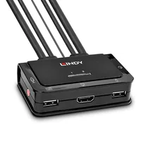 LINDY 2 Port HDMI 2.0 18G, USB 2.0 KVM Switch mit Audio