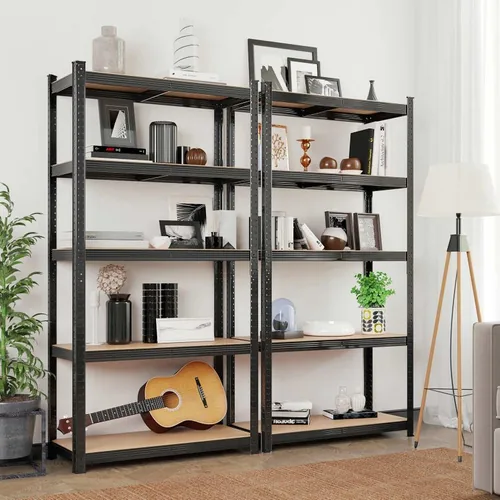 Songmics Regal 200 x 100 cm, MDF - Eigenschaften: Keine Eigenschaft - Zertifikate: Keine Zertifizierung - Breite: 100 cm - Höhe: 200 cm - Tiefe: 50 cm - Detailfarbe: Nature - Schwarz