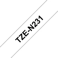 TZE-N231 NON-LAMINATED TAPE 12MM 8M BLACK ON WHITE