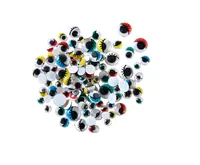 Folia Wackelaugen  100 Stück - Selbstklebend: Nein - Verpackungseinheit: 100 Stück - Detailfarbe: Gelb - Schwarz - Rot - Blau - Weiss - Grün - Produkttyp Kleinteile: Wackelaugen