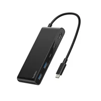 CONNECT 7-IN-1 USB-C HUB WITH DUAL USB-C PORTS BLACK