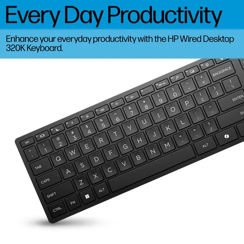 HP 320K Wired Keyboard tastiera Ufficio USB Nero