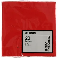 Creativ Company Papierservietten Rot 33 cm x 33 cm, 20 Stück, Rot - Material: Papier - Grösse: 33 cm x 33 cm - Eigenschaften: Keine Eigenschaft - Anzahl Lagen: 3 - Motiv: Ohne Motiv - Produkttyp: Papierservietten