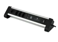 Schönenberger Tischsteckdosenleiste Alu-Office-Line 4 × T13 USB-C/A - Einsatzgebiet: Indoor - Detailfarbe: Schwarz - Aluminium - Kinderschutz: Nein - Steckertyp Ausgang: USB-C Buchse - T13 - USB-A Buchse - Schalter: 1 Schalter - Steckdosenanzahl: 4
