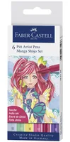 FABER-CASTELL Pitt Artist Pen Manga Shôjo 167155 diverse Farben 6 Stück