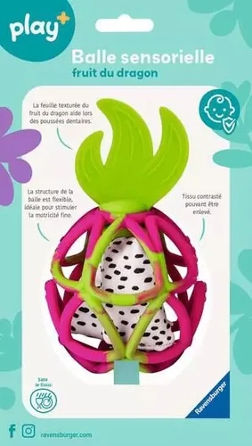 play+ Balle sensorielle: fruit du dragon FR - Material: Silikon - Alter ab: 0 Monate - Detailfarbe: Rot - Grün - Spielzeugtyp: Greifling