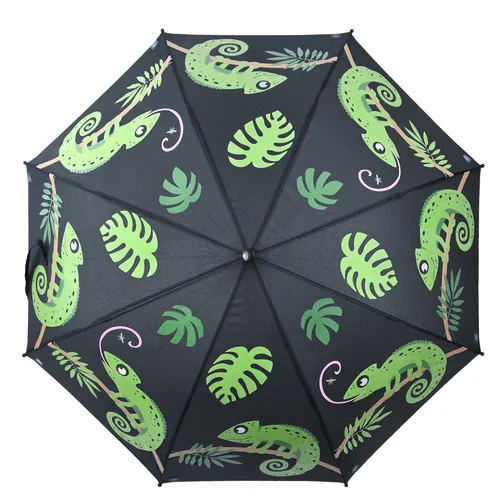 Esschert Design Schirm Chamäleon Mehrfarbig - Schirmtyp: Langschirm - Nachhaltigkeit: Nicht angegeben - Sportart: Lifestyle - Outdoor - Farbe: Mehrfarbig - Länge: 69.3 cm - Schirm-Eigenschaften: Keine