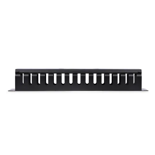 StarTech.com Horizontal 2U Server Rack Cable Management Finger Duct w/ Cover - 19" Network Rack Wire Duct Raceway Panel - Slotted Wire Duct