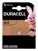 Duracell Knopfzelle Silver Oxide 364 , 1 Stück - Gewicht: 0.3 g - Verpackungseinheit: 1 Stück - Chemisches System: Silberoxid - Batterietyp Bauform: SR60 / V364 / V364 HC / 531 / 363 / 364 / 1175SO / D364 / SP364 / GP64 / SR621W / SR624SW / SR621SW / SB-A