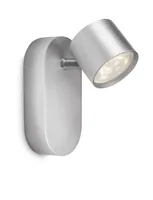 Philips Aufbauspot Star, 4.5 W, 500 lm, 2700 K, Silber - Leuchten Kategorie: Deckenleuchte - Wandleuchte - Betriebsart: Netzbetrieb - Lampensockel: LED fest verbaut - Farbtemperatur Kelvin: 2700 K - Gesamtleistung: 4.5 W - Farbwiedergabeindex CRI: 80