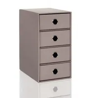 Rössler Schubladenbox S.O.H.O. Taupe - Detailfarbe: Taupe - Material: Karton - Anzahl Schubladen: 4