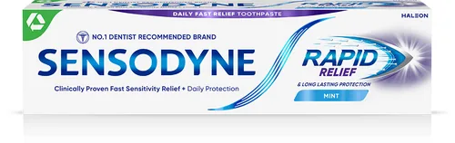 Sensodyne Zahnpasta Rapid 75 ml - Wirkung: Entfernt sanft Verfärbungen - Kariesschutz - Reinigend - Schmerzlinderung - Stärkt den Zahnschmelz - Produktkategorie: Medizinprodukt - Packungsgrösse: 75 ml - Anwender: Erwachsene - Fluoridhaltig: Ja