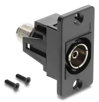 DELOCK Panel Mount IEC Buchse zu F Buchse schwarz