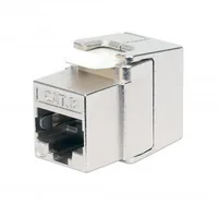 Intellinet Cat8.1 40G Shielded Toolless Keystone Jack, For Easy and Quick Snap-in Deployment, Ideal for Data Centers, STP, for Solid & Stranded Wire, Gold-plated Contacts, Metal Housing