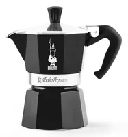 Bialetti Espressokocher Moka Express 1 Tassen, Schwarz - Material: Aluminium - Kompatible Kochfelder: Glaskeramik - Gas - Halogen - Elektro - Detailfarbe: Schwarz - Anzahl Tassen: 1 × - Betriebsart: Manueller Betrieb