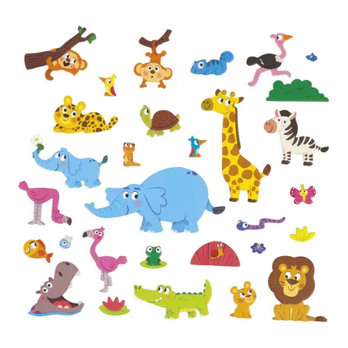 Janod Beschäftigungsspielzeug Magnetistories Afrikanische Tiere - Altersempfehlung ab: 3 Jahren - Material: Pappe - Eigenschaften: Keine Eigenschaft - Zertifikate: Keine Zertifizierung - Detailfarbe: Grün - Mehrfarbig