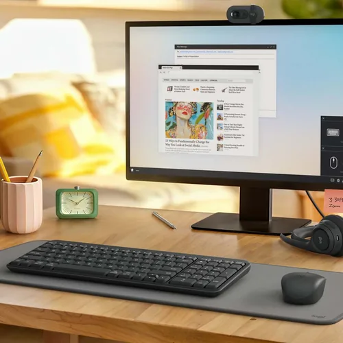 Logitech MK250 keyboard Mouse included Universal RF Wireless + Bluetooth QWERTZ German Graphite