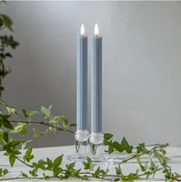Star Trading LED-Stabkerzen Set Flamme Stripe, 25 cm, Blau, 2 Stück - Betriebsart: Batteriebetrieb - Fernbedienung: Nein - Aussenanwendung: Nein - Höhe: 25 cm - Timerfunktion: Ja - Set: Ja