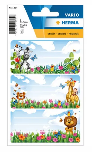 Herma Stickers Schuletiketten Dschungel - Produkttyp Bucheinbandprodukte: Schuletiketten - Detailfarbe: Mehrfarbig