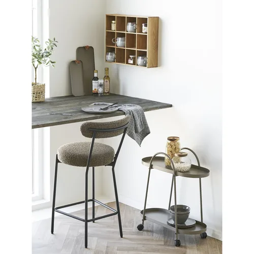 House Nordic Servierwagen Empoli 60 x 27.5 x 64 cm, Braun - Tiefe: 60 cm - Breite: 27.5 cm - Höhe: 64 cm - Detailmaterial: Stahl - Grundmaterial: Metall