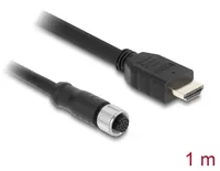 DeLOCK M12 Cable A-coded 17 pin female to HDMI male 1 m black