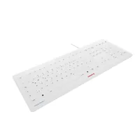 CHERRY Keyboard STREAM PROTECT [DE] white grey mit hochwertiger Schutzmembran
