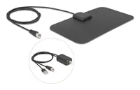 DeLOCK DAB+ DVB-T2 Antenna F plug 5 - 25 dB active omnidirectional black adhesive mounting