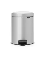 Brabantia Kosmetikeimer NewIcon 5 l, Metallic grey - Fassungsvermögen: 5 l - Höhe: 29.1 cm - Anzahl Behälter: 1 - Detailfarbe: Grau - Form: Rund - Material: Edelstahl