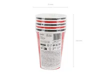 Partydeco Einwegbecher Grill kariert 6 Stück - Produkttyp: Einwegbecher - Materialtyp: Papier - Material: Papier - Detailfarbe: Rot - Schwarz