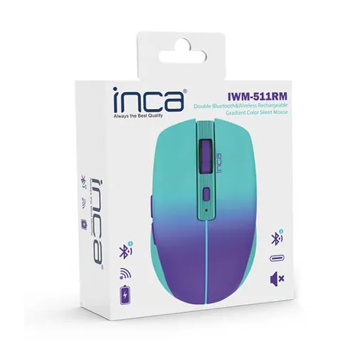 INCA Wrls Maus 1600DPI2xBT5.16TastenLED2.4GHzUSB-C