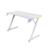 Trust Gaming Tisch GXT 709W Luminus RGB Weiss - Beleuchtung: Ja - Höhenverstellbar: Nein - Detailfarbe: Weiss - Material: Holz