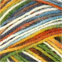 Creativ Company Wolle 50 g für Socken, Multicolor - Packungsgrösse: 50 Stück - Länge: 200 m - Material: Nylon - Wolle - Detailfarbe: Mehrfarbig - Waschbar bei: 30 °C - Nadelstärke: 2 mm