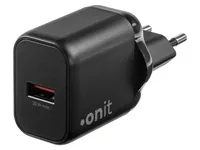 onit USB-Wandladegerät Single 1A 20 W GaN Schwarz - Ladeport Output: 1x USB 20W - Detailfarbe: Schwarz - USB Ladeanschluss: 1