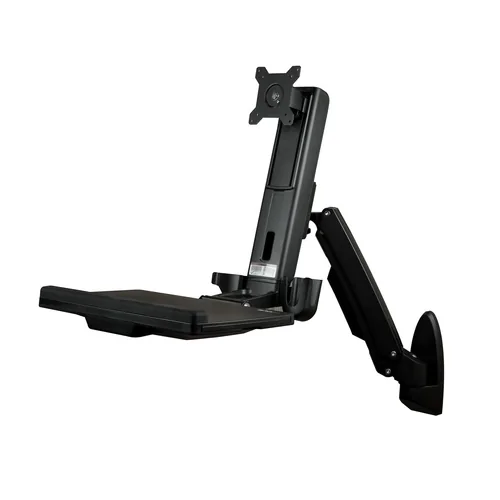 STARTECH.COM Wandmontage Sitz-/ Steh Workstation - 1 Monitor bis zu 60,96cm 24Zoll - VESA - Hhenverstellbarer Ergonomischer
