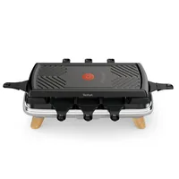 Tefal Racletteofen Gourment RE610D 8 Personen - Anzahl Personen: 8 - Funktionen: Antihaftbeschichtung - Beleuchteter Ein-/Aus-Schalter - Grill - Kaltzone als Pfännchenablage - Raclette - Connect-System: Nein - Grillplatte: Titan - Pfännchenablage: Ja