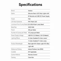 Vention Silicone Neon LED strip with remote control, 12V, 2m