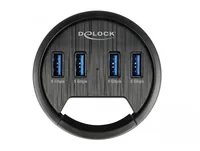 DELOCK 4 Port Tisch-Hub mit 4x SuperSpeed USB Typ-A Port