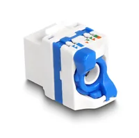 Keystone Modul RJ45 Buchse zu LSA Cat.6A werkzeugfrei mit blauen Drehverschluss