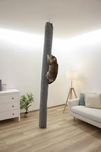 Kerbl Kratzstamm Carpet 16 x 240 cm, Grau - Produkttyp: Kratzstamm - Tierart: Katze - Detailfarbe: Braun - Höhe: 240 cm - Anzahl Liegeplätze: 0 ×