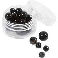 Creativ Company Perlen-Set Achatstein Schwarz, 6-10 mm - Packungsgrösse: 25 Stück - Perlenart: Perlenset - Detailfarbe: Schwarz - Durchmesser: 6 mm - 8 mm - 10 mm
