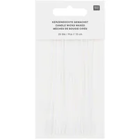 Rico Design Kerzendocht gewachst 10 cm, 20 Stück, Baumwolle - Packungsgrösse: 20 Stück - Länge: 10 cm - Detailfarbe: Weiss - Produkttyp: Kerzendocht