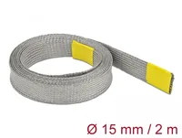 Delock Kabelschlauch zur EMV Abschirmung  2 m x 15 mm Grau - Detailfarbe: Grau - Breite: 15 mm - Länge: 2 m - Ausstattung Kabelmanagement: Elastisch - Produkttyp: EMV Abschirmung - Verpackungseinheit: 1 Stück