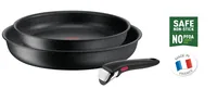Tefal Pfannen-Set Ingenio Black Stone 24 cm/28 cm - Material: Aluminium - Pfannentyp: Pfannen-Set - Kompatible Kochfelder: Glaskeramik - Gas - Induktion - Elektro - Antihaftbeschichtung: Ja - Detailfarbe: Schwarz - Set: Ja