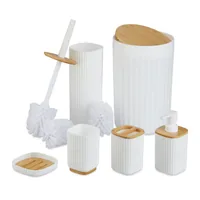 Relaxdays Badezimmer Set 6 pc(s) Bamboo, Plastic