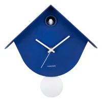 KARLSSON Wanduhr Retro Cuckoo 25.5 x 25.8 cm, kobaltblau - Uhrtyp: Analog - Betriebsart: Batteriebetrieb - Funksignal: Nein - Funktionen: Zeit - Form: Diverse - Detailfarbe: Kobaltblau